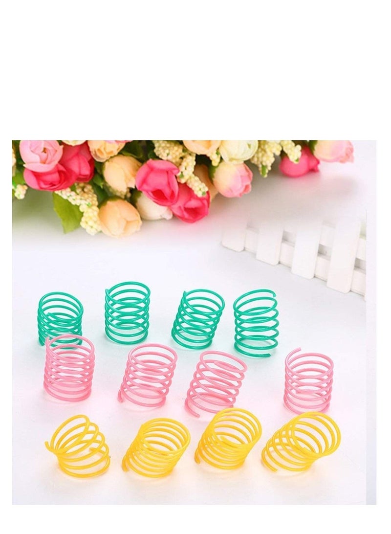 Excefore Pet Wide Plastic Colorful Springs Cat Toys for Cat Kitten Pets (Random Color) (10pcs) - Image 3