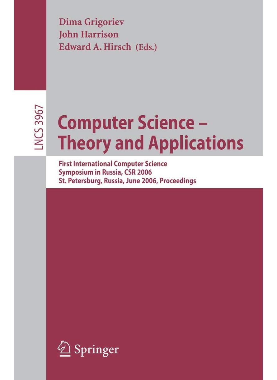 Computer Science -- Theory and Applications: First International Symposium on Computer Science in Russia, CSR 2006, St. Petersburg, Russia, June 8-12, 2006, Proceedings 