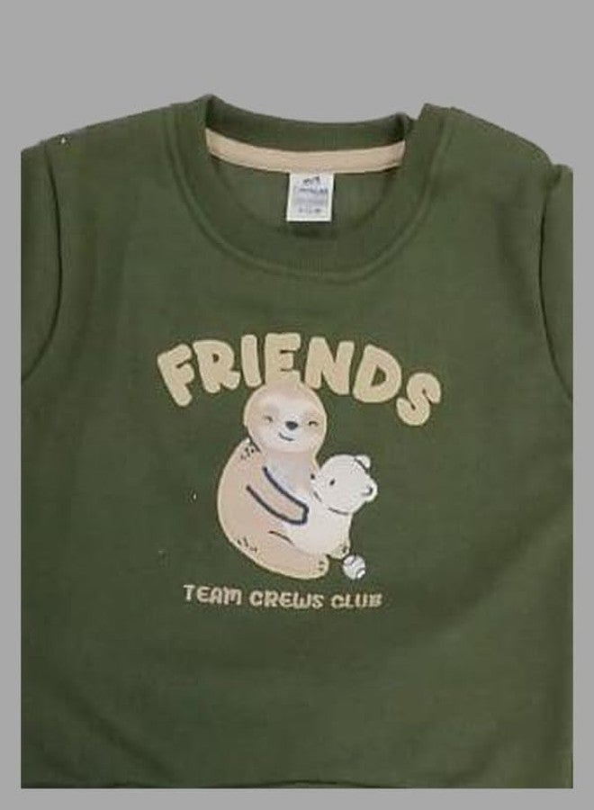 Dollar Junior Tiny Crews Baby Boys Casual T-Shirt Pant Set (KKRN20013_12-18M) Dark Green - Image 3