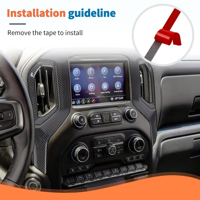 JeCar 16pcs Carbon Fiber Interior Trim Kit for 2019-2021 Chevrolet Silverado Interior Accessories - Image 4