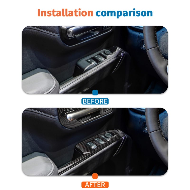 JeCar 16pcs Carbon Fiber Interior Trim Kit for 2019-2021 Chevrolet Silverado Interior Accessories - Image 3