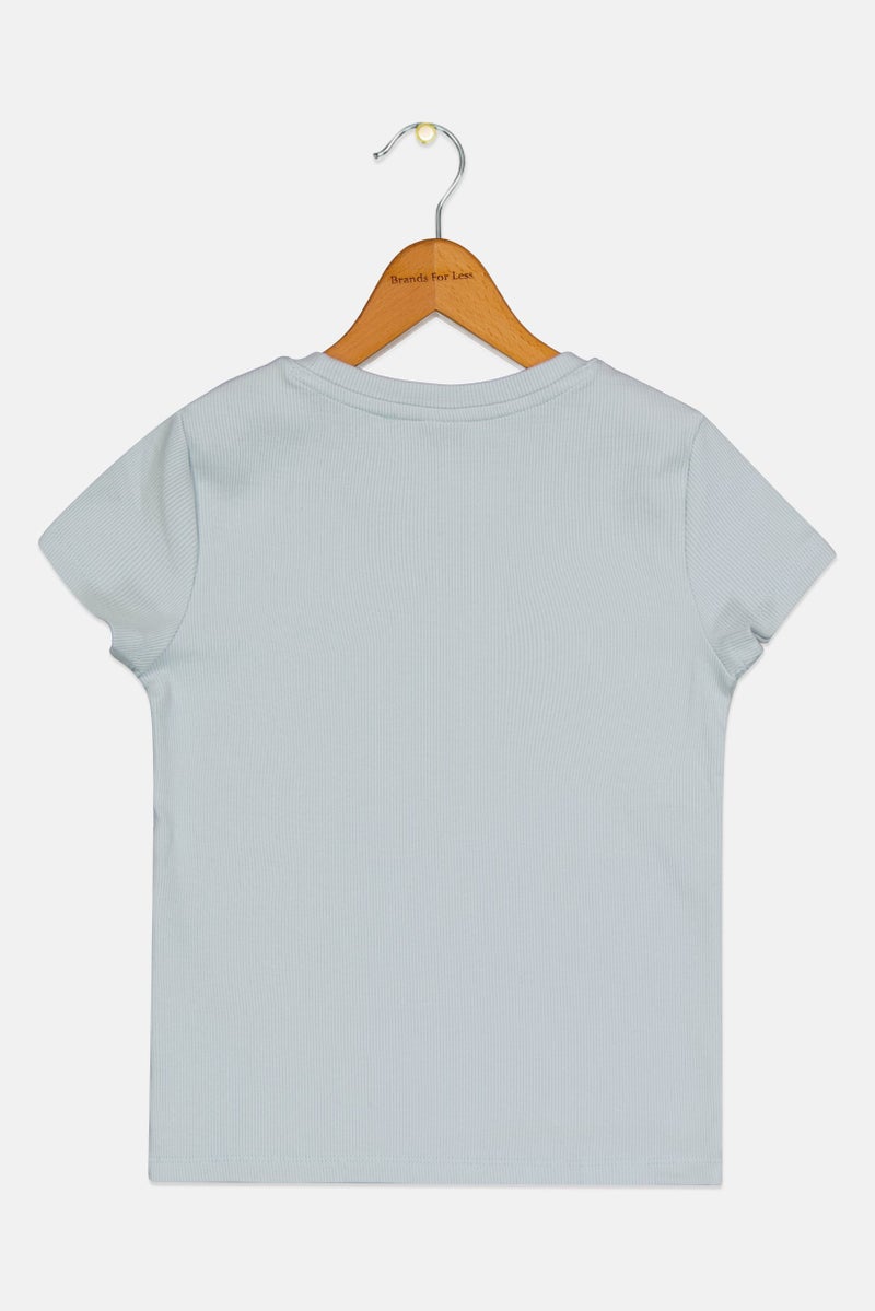 PUMA Kids Girl Crew Neck Short Sleeve Outdoor Top, Ice Blue - Image 3