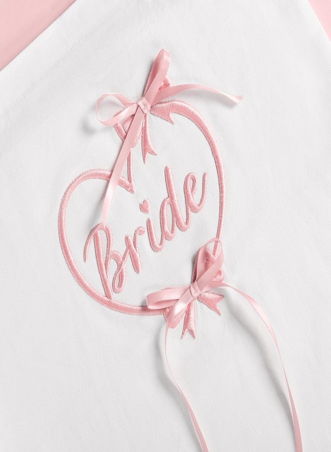 Etercycle Bride Tote Bag For Women, Pink Heart Bride Embroidery Wedding Gifts, Cute Bridal Purse Shoulder Bag For Bachelorette Party Wedding Bridesmaid Engagement Honeymoon Bridal Shower Gifts - Image 3