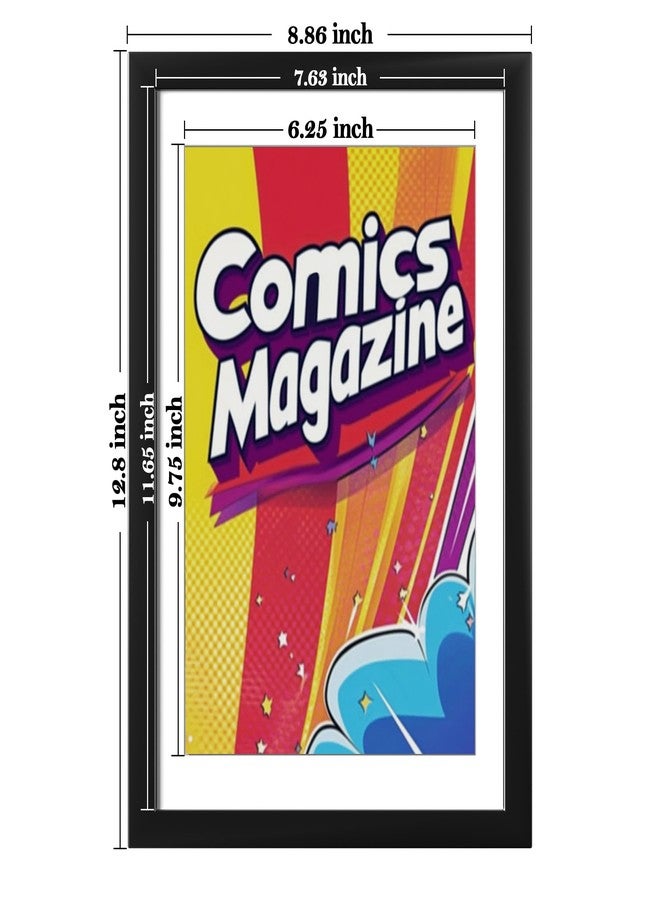 eletecpro Comic Book Frame, 1 Pack 8x12 Comic Picture Magazine Frame with Mat, Fits Current Comics up to 6 3/4" x 10 1/4", Wall or Tabletop Display, Black - Image 3