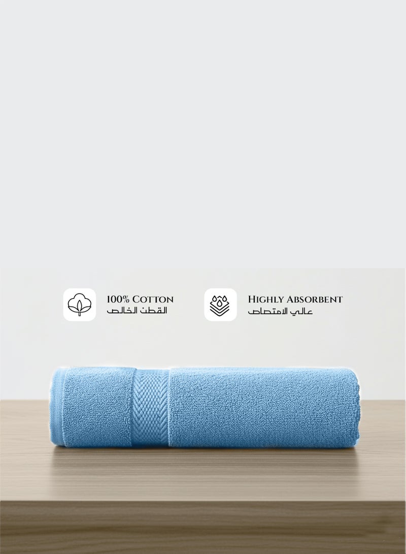 REST Luxury Towel Set Sky Blue Pack of 6 Cotton Soft Absorbent Washable Quick Dry Family Towel Set Includes , 1 Bath Sheet -100x150CM 1 Bath Towel -70X140CM 2 Hand Towel -50X100CM 2 FaceTowel-30X30CM - Image 5
