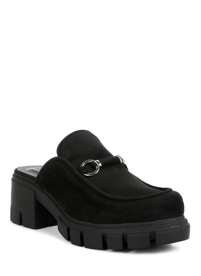 London Rag Black Velvet Slip On Loafers