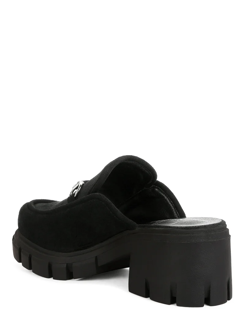 London Rag Black Velvet Slip On Loafers