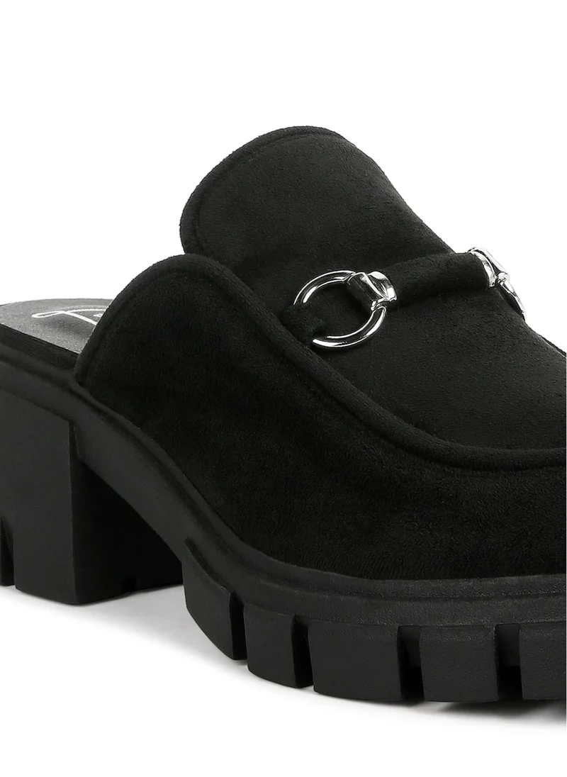 London Rag Black Velvet Slip On Loafers