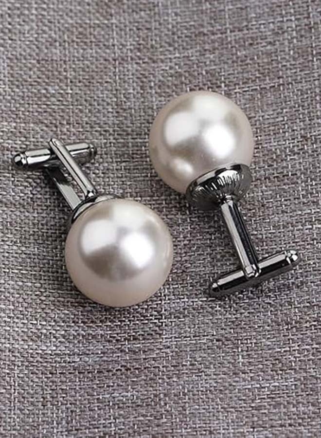 Gold Black Silver Cufflinks for Men Unique Pearl Round Turtle Flower Cuff Links Set Classic Wedding Business Shirt CuffLinks Set with Box - Image 4