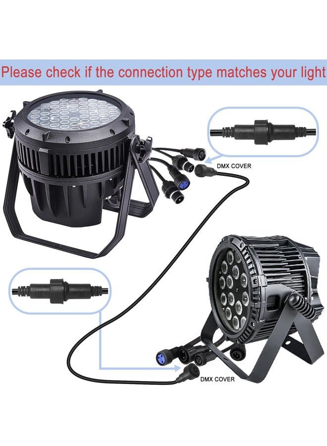 MADOWL Waterproof XLR Connection Wire 3m 9.8ft IP Rated Extension Cable, Outdoor Dmx Cable Connector Converter for Stage Lights Hand in Hand 3 Pin Dmx Terminator Plug Waterproof Wire Caps - Image 4