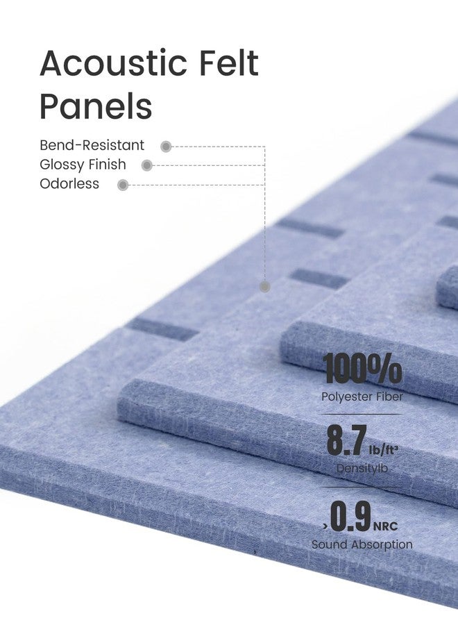 Fluxynara Felt Bulletin Board Tiles -28"x19" with 40 Adhesive Tabs, Small Slat Wall Alternative for Office Decor, Push Pin Board Wall Organizer -6-Pack(Soft Periwinkle) - Image 3