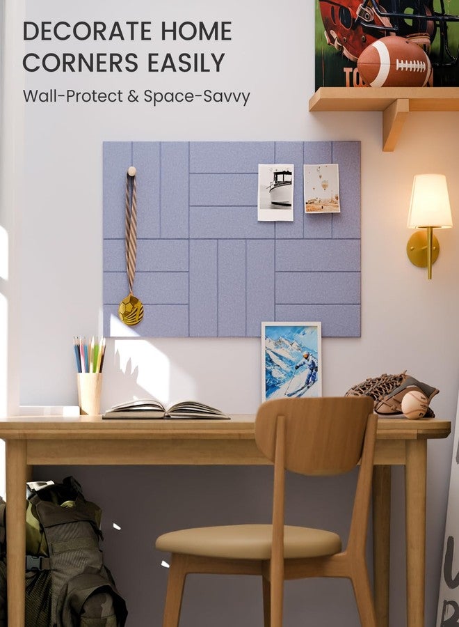 Fluxynara Felt Bulletin Board Tiles -28"x19" with 40 Adhesive Tabs, Small Slat Wall Alternative for Office Decor, Push Pin Board Wall Organizer -6-Pack(Soft Periwinkle) - Image 5