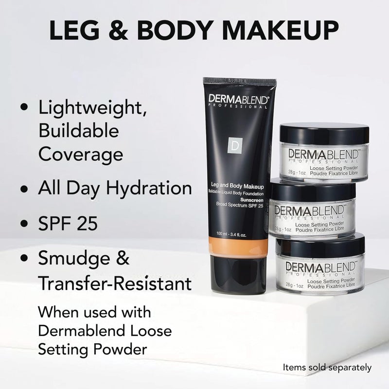 Dermablend Leg and Body Makeup Foundation with SPF 25, 45W Tan Honey, 3.4 Fl. Oz. - Image 5
