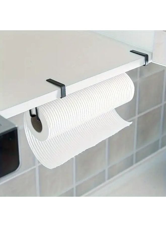 1 قطعة حامل ورق الحائط بدون حفر حامل رف ورق ثقيل حامل لفة مناديل كربون متين - Image 3