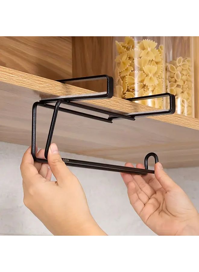 1 قطعة حامل ورق الحائط بدون حفر حامل رف ورق ثقيل حامل لفة مناديل كربون متين - Image 2