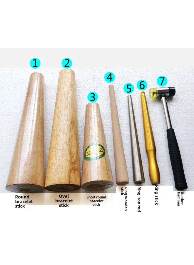 Ring Bar Bracelet Bar Gold Sterling Silver Jewelry Plastic Repair Tool Round Correction Oval Wooden Stick Plastic Hammer-Model:5 "short Iron Bar  - Image 2