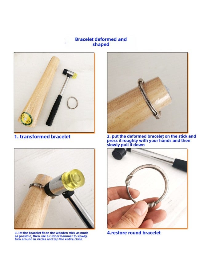 Ring Bar Bracelet Bar Gold Sterling Silver Jewelry Plastic Repair Tool Round Correction Oval Wooden Stick Plastic Hammer-Model:5 "short Iron Bar  - Image 3