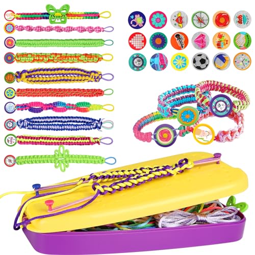 Topdiaos Friendship Bracelet Making Kit Toys Ages 7 8 9 10 11 12 Year Old Girls Gifts Ideas Birthday Present for Teen Girl Arts and Crafts String Maker Tool Bracelet DIY Kids Travel Activity Set - Image 1