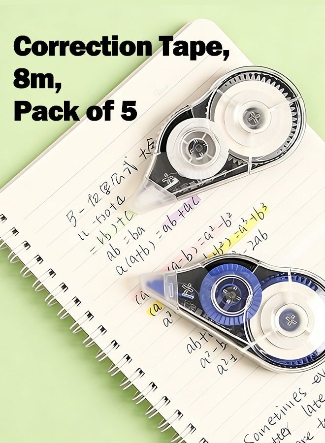 5-Piece Correction Tape, White Out Tape , Tape Eraser for Notes, Marking & Crafting - Image 1