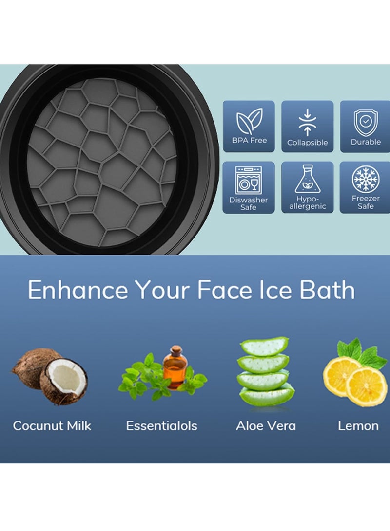 Ice Face Bowl with Built-In Icetray,Quick Cooling Foldable and Hanging Design for Easy Storage and Carrying, Dipping Face Ice Bath at Home and Travel(Black) - Image 5