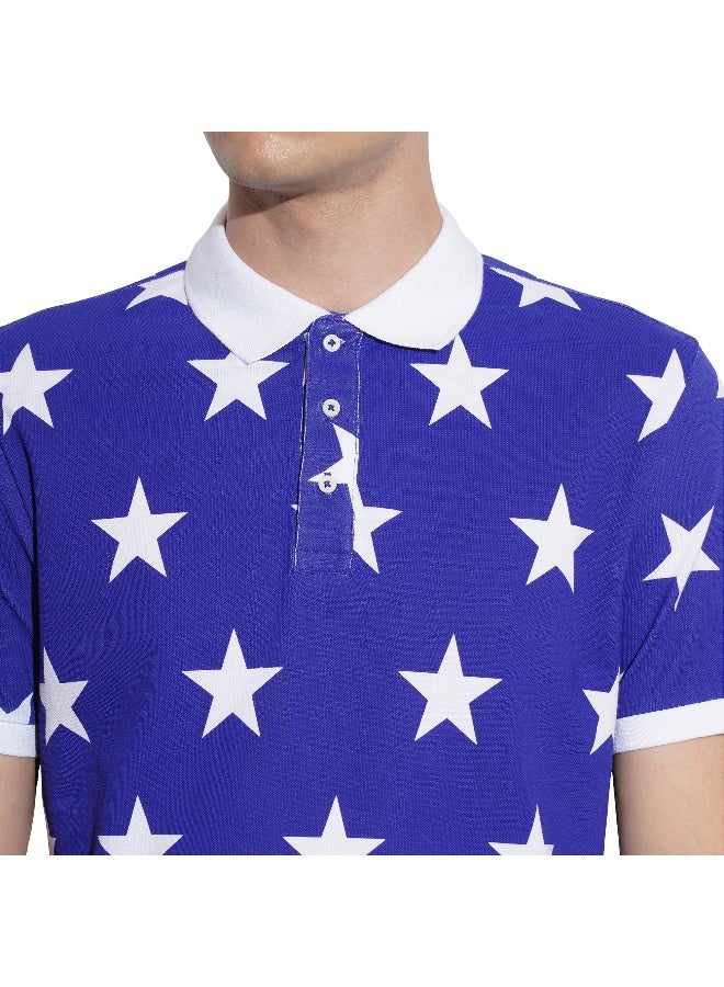 Being Human Mens Blue Polo Collar Short Sleeve Polo T-Shirt - Image 5