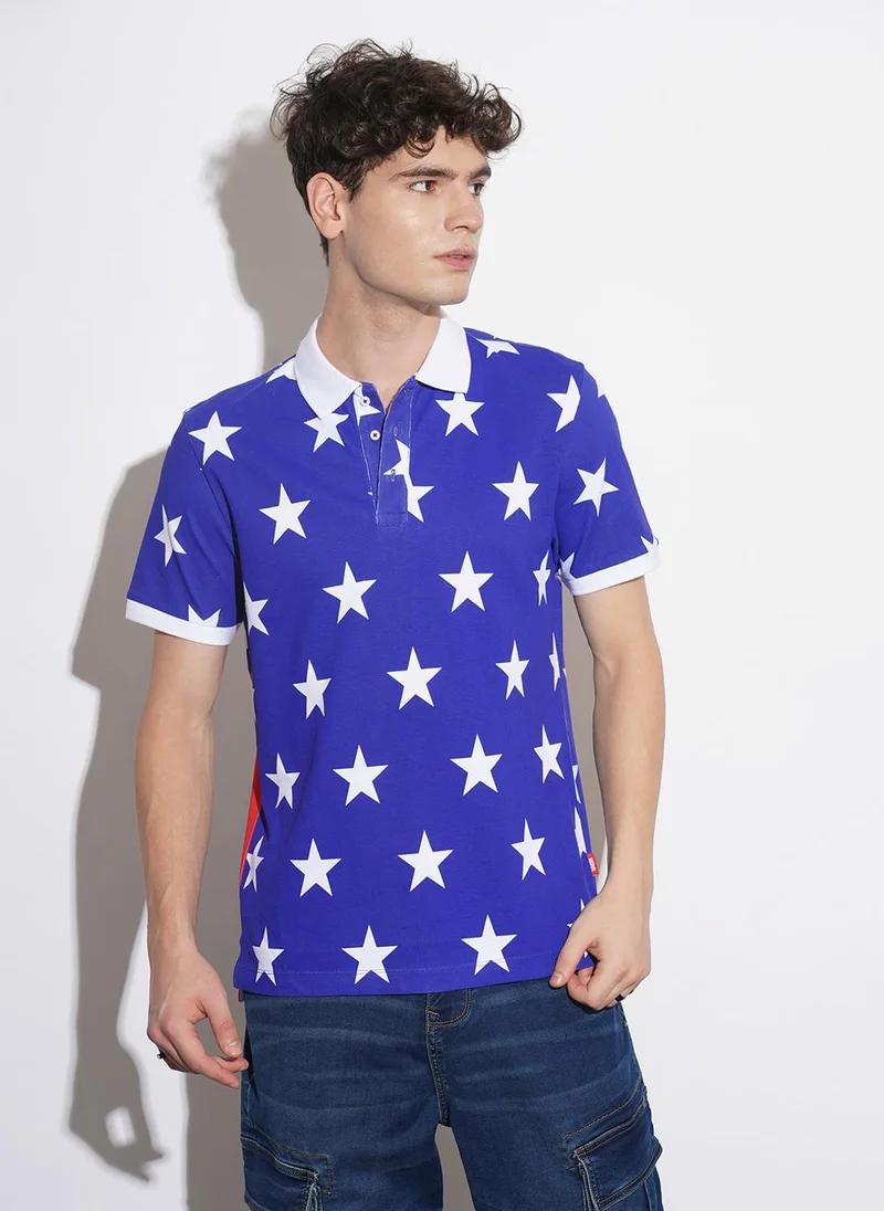 Being Human Pure Cotton Captain America Printed Polo Collar T-shirt