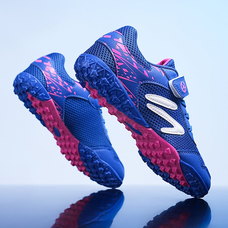 Professional Kids' Football Shoes with Breathable Mesh, New Velcro Design, TF Studs for Boys and Girls - Image 3