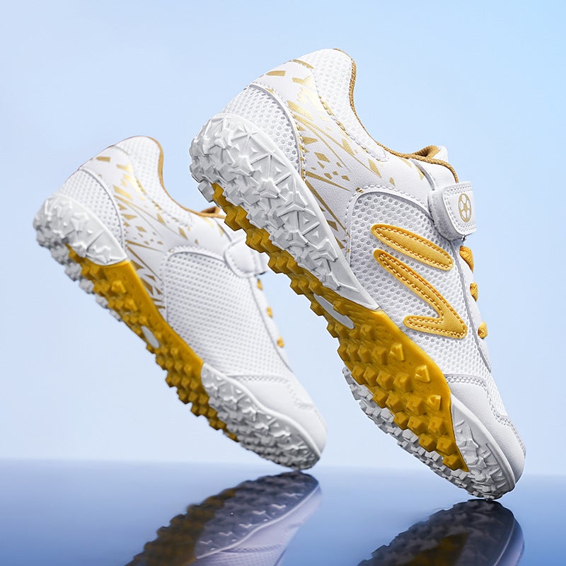 Professional Kids' Football Shoes with Breathable Mesh, New Velcro Design, TF Studs for Boys and Girls - Image 5