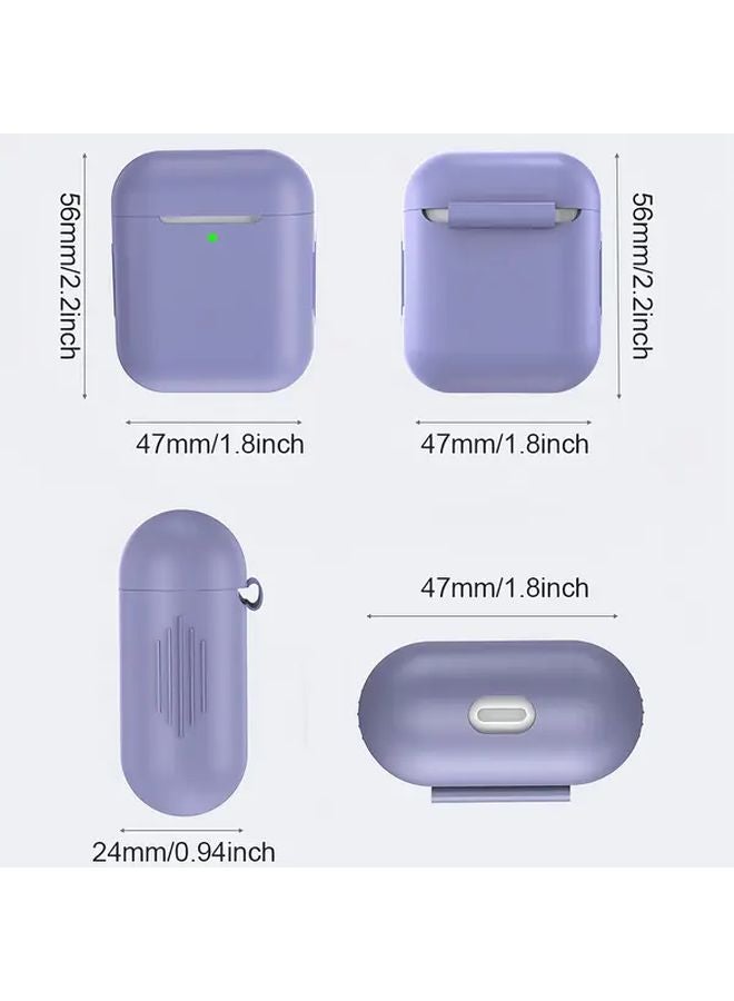 Lavender Grey Protective Case For AirPods 1st And 2nd Generation Wireless Silicone Cover - Image 3