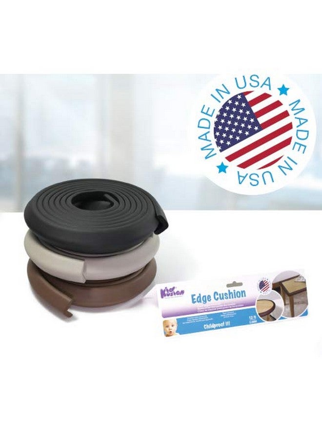 KidKusion Baby Proof Edge Cushion Protector | Made in USA | Foam Rubber Furniture and Fireplace Edge Guard Bumper | Brown | 12 Ft | Tape Included - Image 4