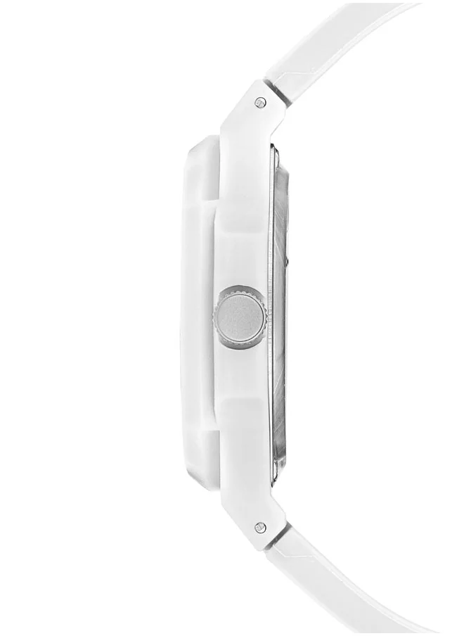 U.S. Polo Assn. U.S. Polo Assn. Men's USPA1050-01 48.3mm Sporty White Watch with Monochromatic Design, Comfortable Silicone Strap & Iconic Logo - Perfect for Active Lifestyles