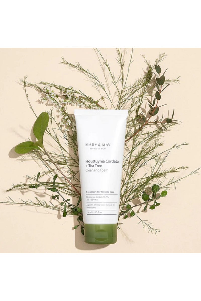 MARY & MAY Máry & May Houttuynia Cordata + Tea Tree Cleansing Foam - for All Skin Types 150ml - Image 2