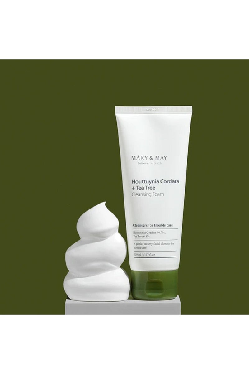 MARY & MAY Máry & May Houttuynia Cordata + Tea Tree Cleansing Foam - for All Skin Types 150ml - Image 3
