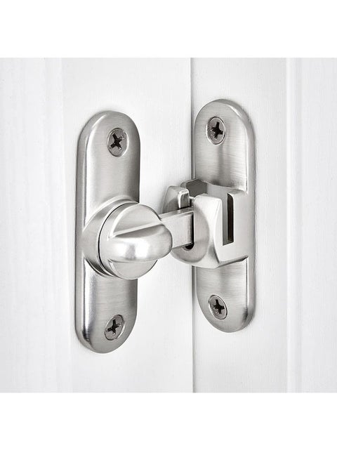 Silvery Barn Door Latches,90/180 Degree Gate Lock,Flip Gate Latches Hardware,Zinc Alloy Right Angle Door Lock Latch,Door Security Sliding Door Latch Lock for Cabinets,Bathroom