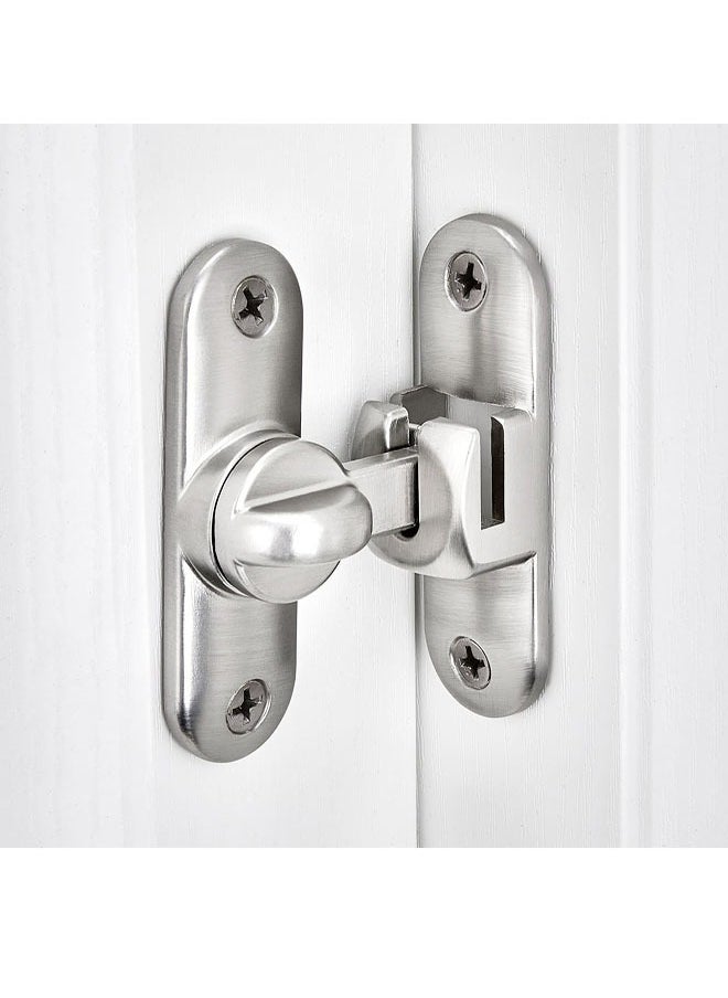 Generic Silvery Barn Door Latches,90/180 Degree Gate Lock,Flip Gate Latches Hardware,Zinc Alloy Right Angle Door Lock Latch,Door Security Sliding Door Latch Lock for Cabinets,Bathroom  - Image 1