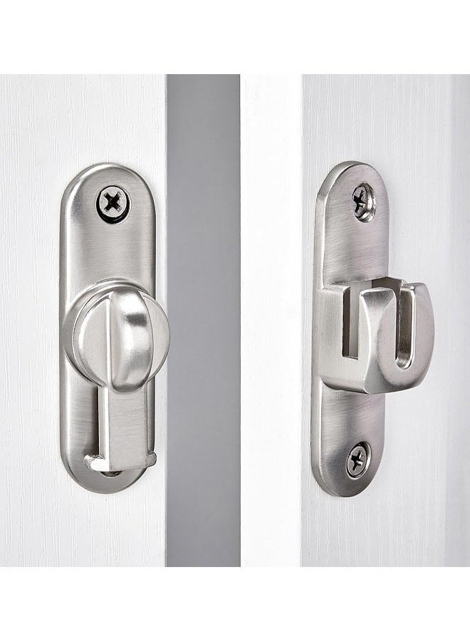 Generic Silvery Barn Door Latches,90/180 Degree Gate Lock,Flip Gate Latches Hardware,Zinc Alloy Right Angle Door Lock Latch,Door Security Sliding Door Latch Lock for Cabinets,Bathroom  - Image 5