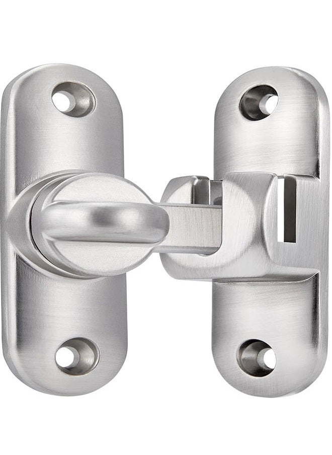 Silvery Barn Door Latches,90/180 Degree Gate Lock,Flip Gate Latches Hardware,Zinc Alloy Right Angle Door Lock Latch,Door Security Sliding Door Latch Lock for Cabinets,Bathroom