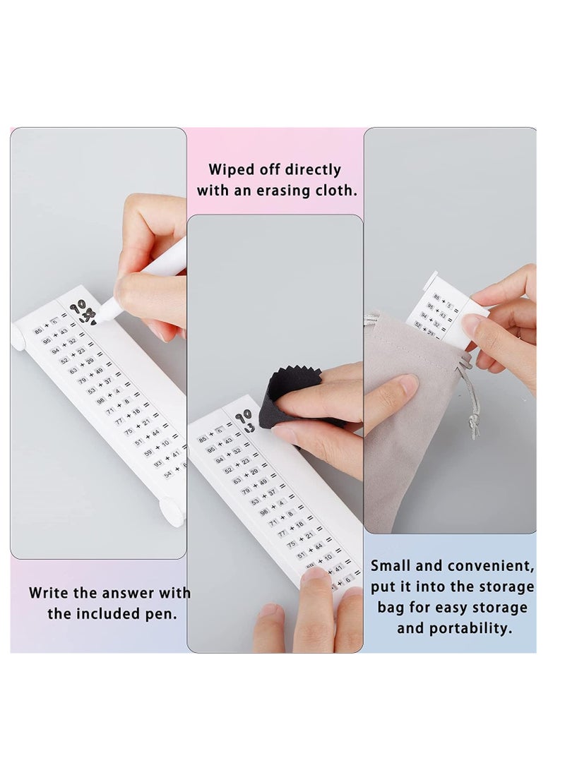 SOLARAE Practice Math Board Children's Reusable Oral Calculation Exercise Board, Erasable Math Scrolling Board Subtraction and Addition Math Counting Writing Board for Learning Education - Image 5
