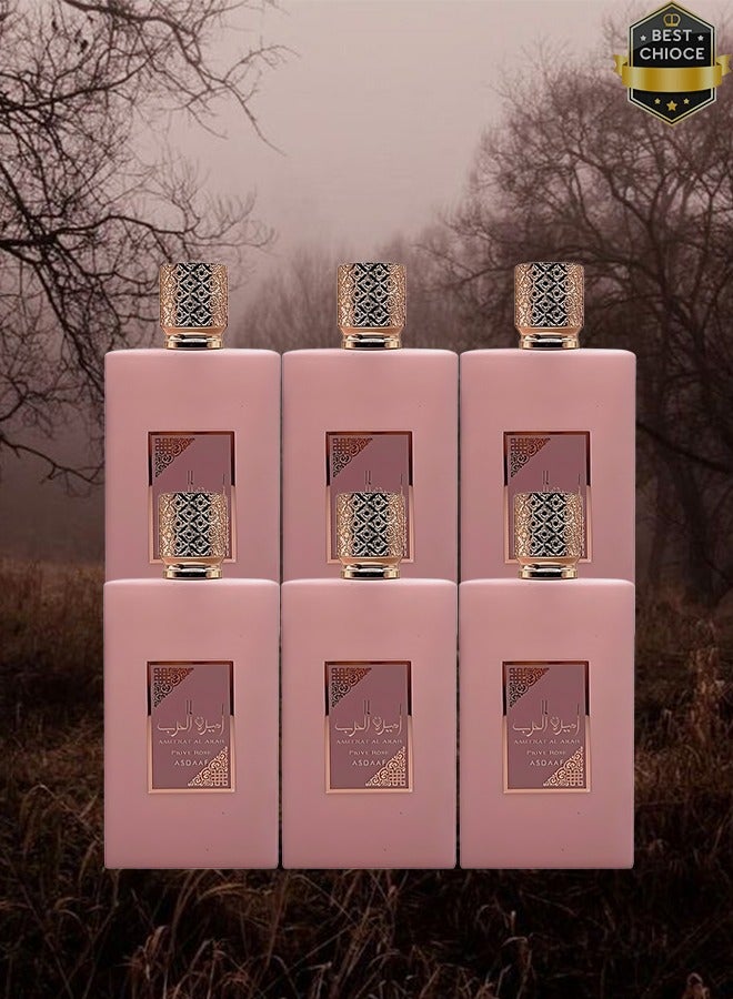 ASDAAF 6 Pieces Ameerat Al Arab Pink Perfume 100ml EDP - Image 1