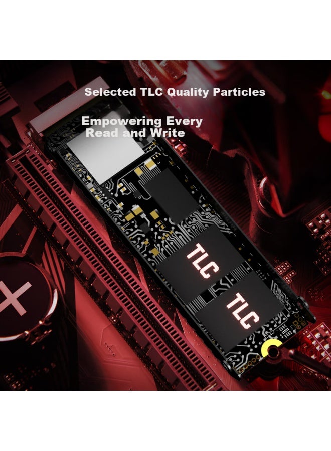fanxiang فانشيانغ 2 تيرابايت SSD، واجهة M.2، بروتوكول NVMe، PCIe 4.0، TLC NAND، تأثيرات إضاءة RGB ملونة، سرعة قراءة 7400 ميجابايت/ثانية، ترقية الكمبيوتر، S790R - Image 2