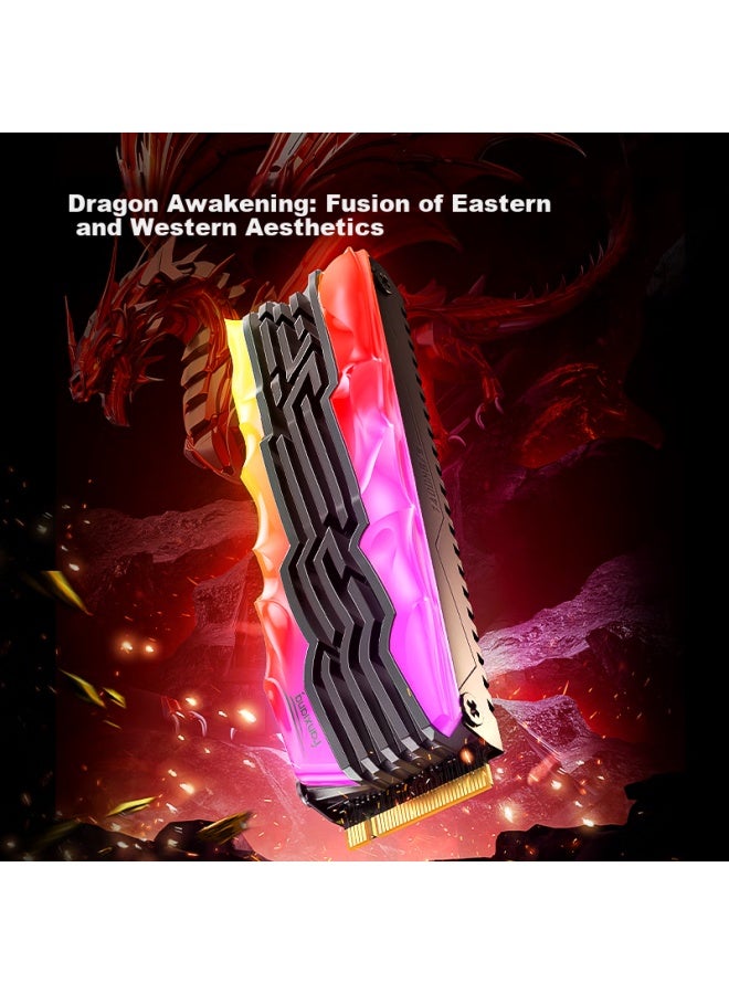 fanxiang فانشيانغ 2 تيرابايت SSD، واجهة M.2، بروتوكول NVMe، PCIe 4.0، TLC NAND، تأثيرات إضاءة RGB ملونة، سرعة قراءة 7400 ميجابايت/ثانية، ترقية الكمبيوتر، S790R - Image 1