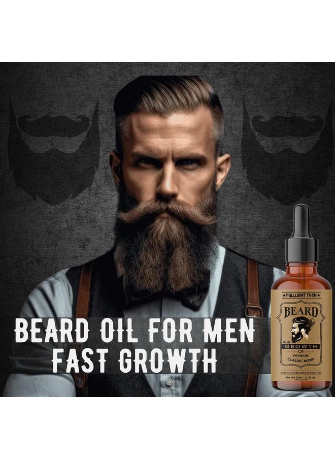 Fulllight Tech Beard Oil for Men Fast Growth and Soft Beard with Natural Beard Growth Oil for Men Nourishes and Strengthens Uneven Patchy Beard Fix - (Pack of 1, 30ml)