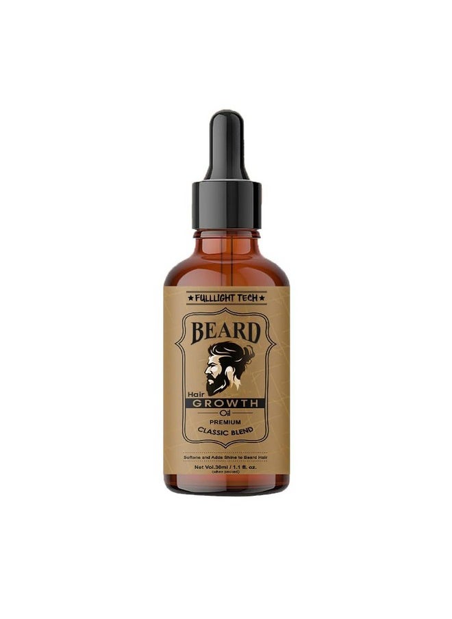 Fulllight Tech Beard Oil for Men Fast Growth and Soft Beard with Natural Beard Growth Oil for Men Nourishes and Strengthens Uneven Patchy Beard Fix - (Pack of 1, 30ml)
