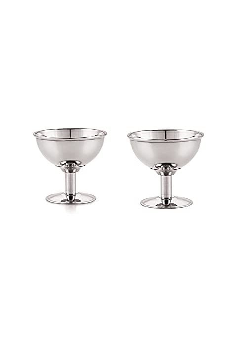 FINALITY FINALITY Stainless Steel Dandi Ice Cream Cup Set of 2 ColorSilver Capacity 100ml Each Cup 