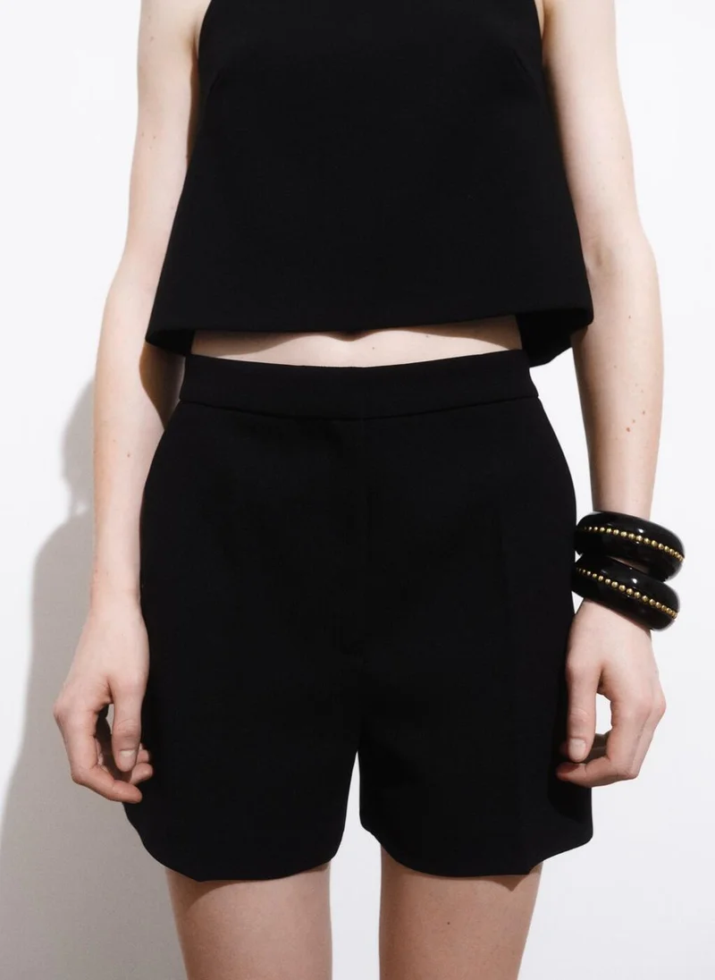 MANGO Straight mid-rise shorts