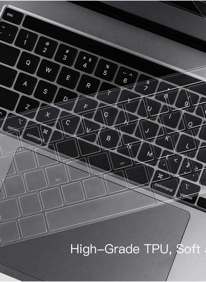 غطاء لوحة مفاتيح ممتاز لجهاز MacBook Pro 13.3 بوصة M2 Chip A2338 لعام 2022 وMacBook Pro 13 بوصة A2338 M1 A2251 A2289 لعام 2021 وMacBook Pro 16 بوصة A2141، واقي لوحة مفاتيح شفاف