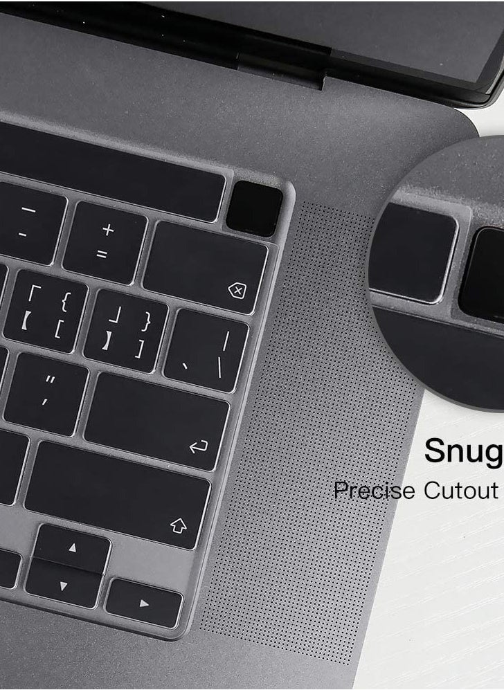غطاء لوحة مفاتيح ممتاز لجهاز MacBook Pro 13.3 بوصة M2 Chip A2338 لعام 2022 وMacBook Pro 13 بوصة A2338 M1 A2251 A2289 لعام 2021 وMacBook Pro 16 بوصة A2141، واقي لوحة مفاتيح شفاف