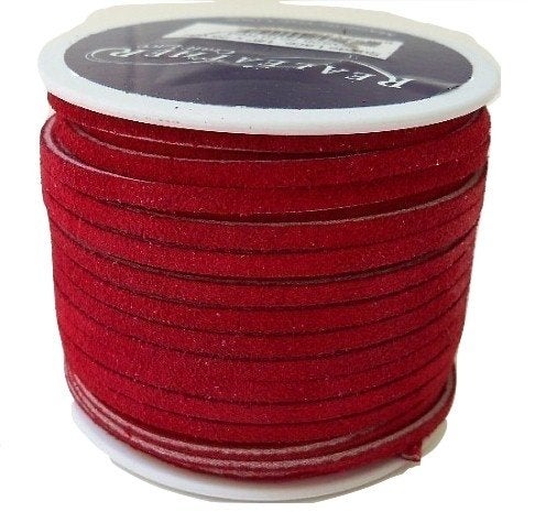 Dangerous Threads Lace Lacing Leather Suede Red 25 Yard Spool Made in USA