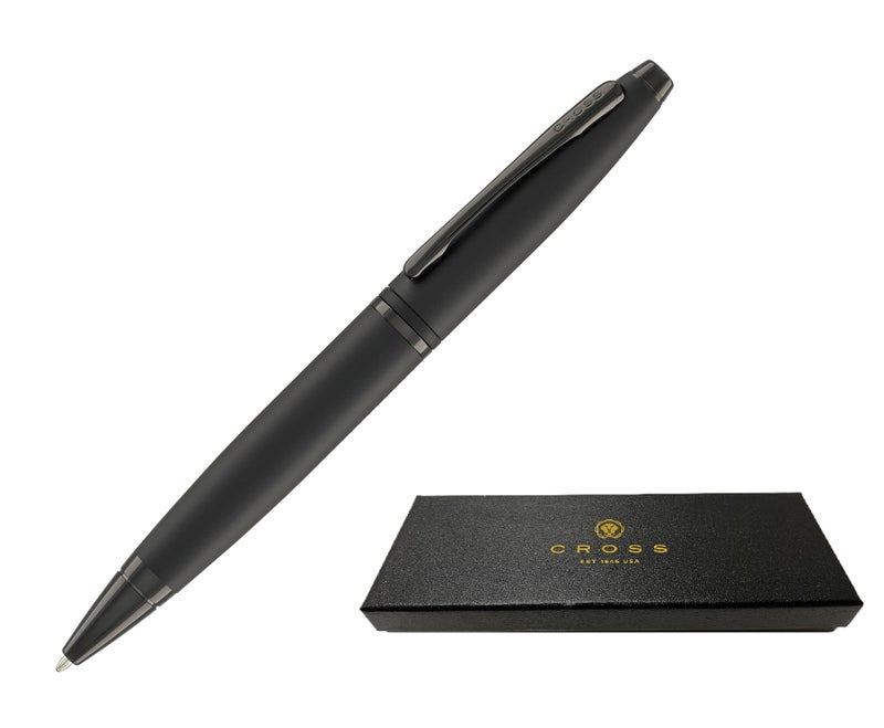 Cross Calais Refillable Ballpoint Pen signature mid band Medium Point Includes Gift Box Matte Black Barrel and PVD Appointments - Image 2