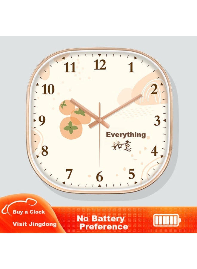 Peng Chuang Pengchuang New Chinese Style Clock Wall Clock Living Room Household Chinese Style Good Meaning No Punching Bedroom Clock Wall Clock Quartz Clock - Image 1